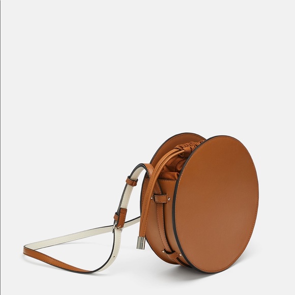 Zara Camel tan  color round crossbody. - Picture 2 of 4